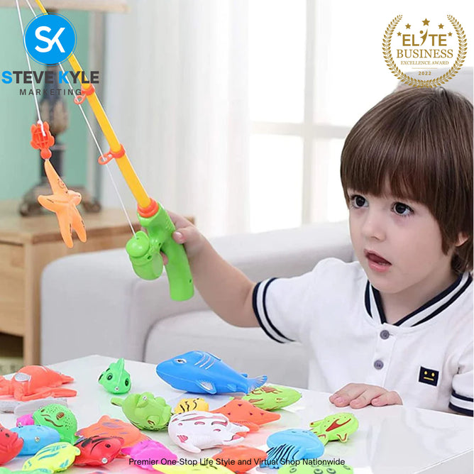 Children Magnetic Fishing Parent-child interactive Toys Game Kids 1 Rod 9 3D Fish Baby Bath Toys