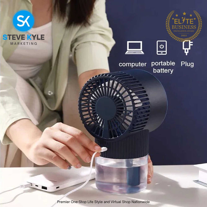 Portable Air Conditioner Spray Fan Desktop Adjustable Third Gear Electric Fan Air Cooler Spray
