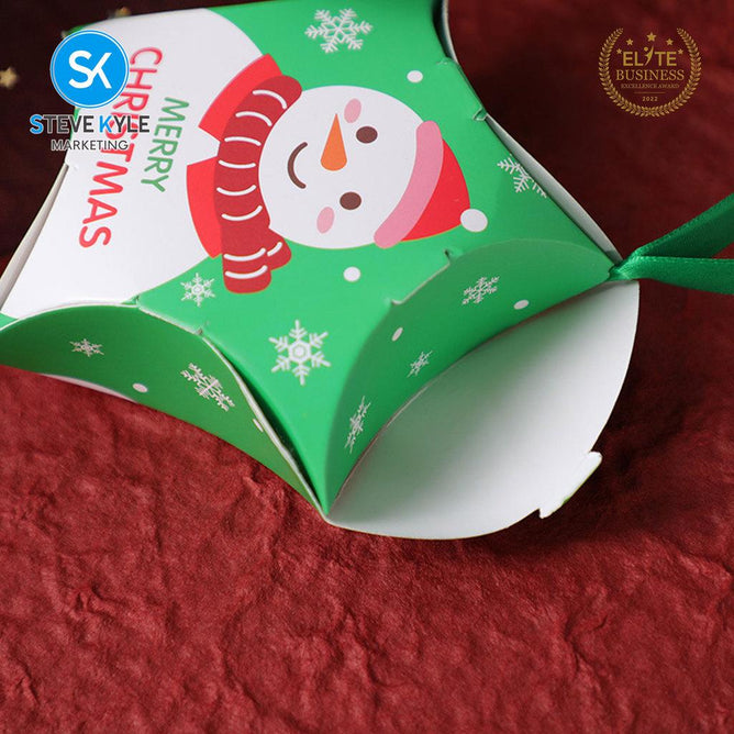 Steve Kyle 10-Piece Star-Shaped Christmas Paper Box with Ribbon for Holiday Gifts Party Giveaways