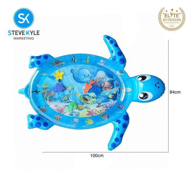 Steve Kyle Inflatable Tummy Time Water Play Mat Sea Turtle Shaped For Infants Toddlers Toys