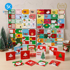 Steve Kyle Merry Christmas Pattern Stickers Greeting Cards with Envelopes for Gift Decoration Party Favors Giveaways