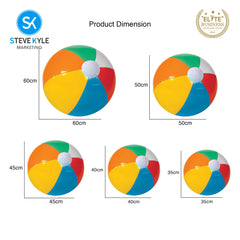 Steve Kyle Rainbow Color Inflatable Beach Ball For Water Games Outdoor Play