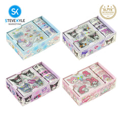Steve Kyle Random Cartoon Design Adhesive 4 Roll Tape With Sticker Set For Diary Journal Decoration