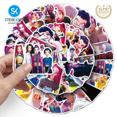 Steve Kyle 104 Pieces Classic Cartoon Character Stickers For Laptop Skateboard Accessories Decorative Sticker Set