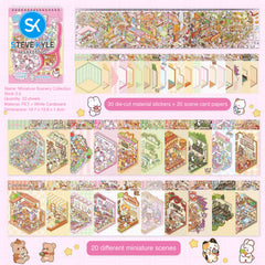 Steve Kyle Creative Multi-Scene Decorative Sticker Book With Miniature Town Designs