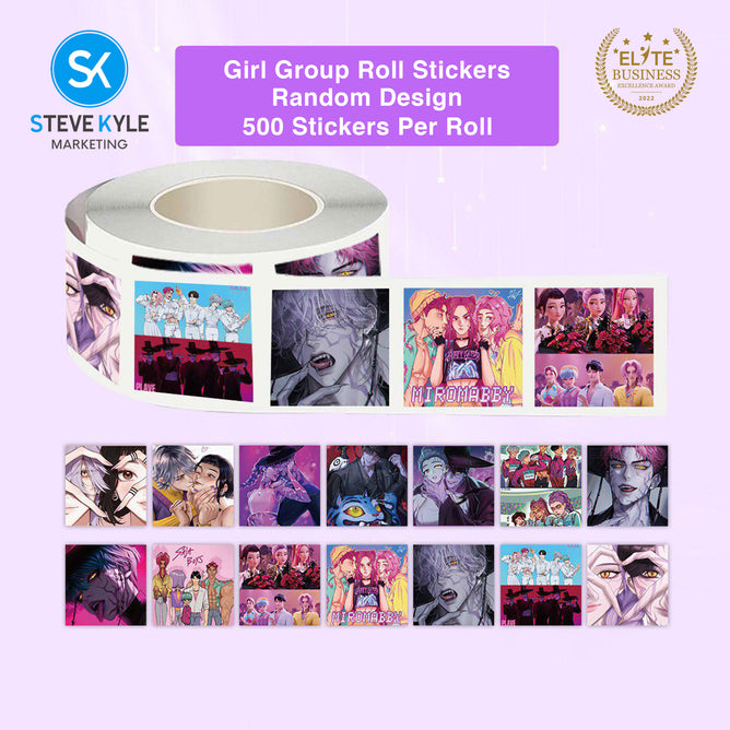 Steve Kyle Five Hundred Pieces Per Roll Stickers Colorful Girl Group Theme For Fun Laptop Skateboard Personal Items