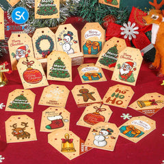 Steve Kyle 48-Piece Christmas Paper Gift Tags with String for Holiday Gift Wrapping and Decoration