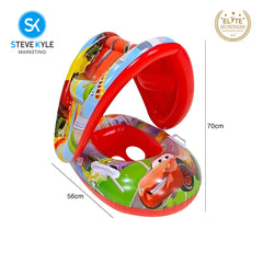 Steve Kyle Inflatable Baby Seat Float With Canopy Cartoon Adventure Swimming Boat