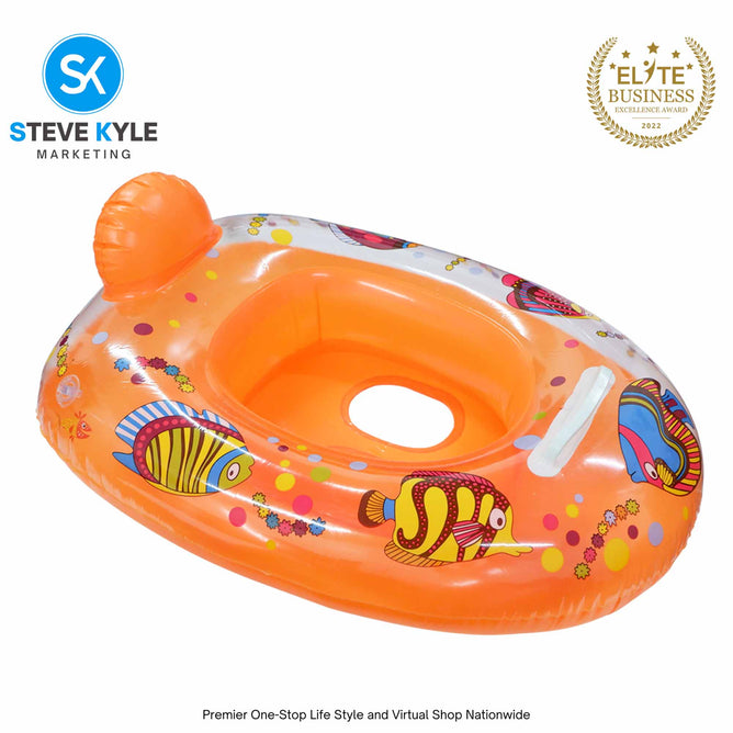 Inflatable Swim Boat Floater Colorful Tropical Fish Design