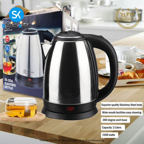 2L Capacity Fast Boiling Electric Kettle Stainless Steel Easy & Convenient Water Heater