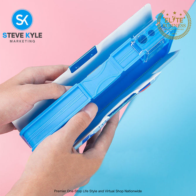 Double Sided Opening Magnetic Pencil Case for Kids Children Pencil case with Sharpener