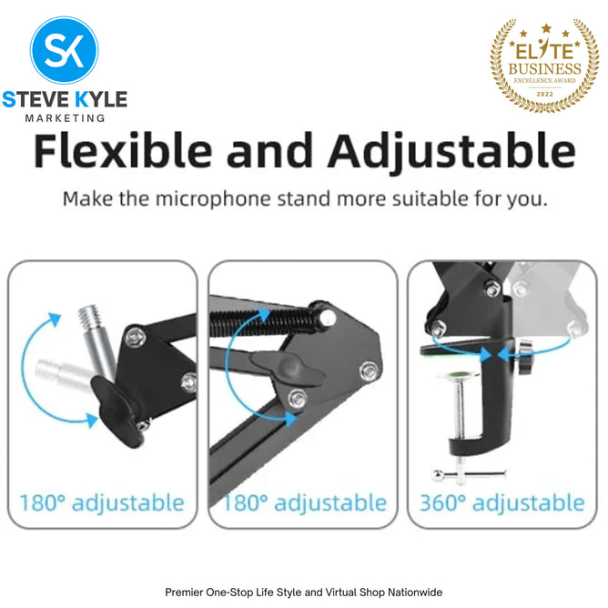 100% High Quality 360 Degree adjustable Lazy holder Long Arm Clip Bracket Phone & Microphone Stand