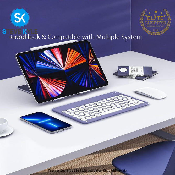 Slim Rechargeable Bluetooth Keyboard with Bluetooth Mouse set