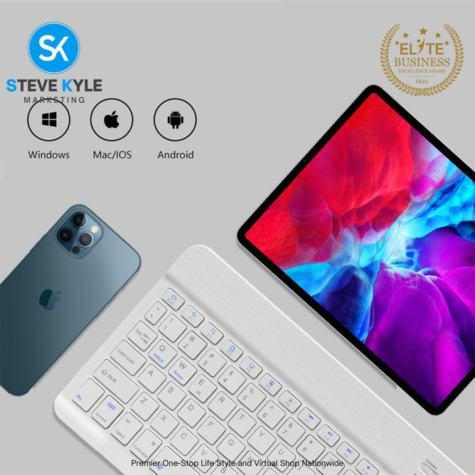 Mini Wireless Bluetooth Keyboard with Mouse and Phone Stand  For Tablet Universal For Apple/Android/Windows