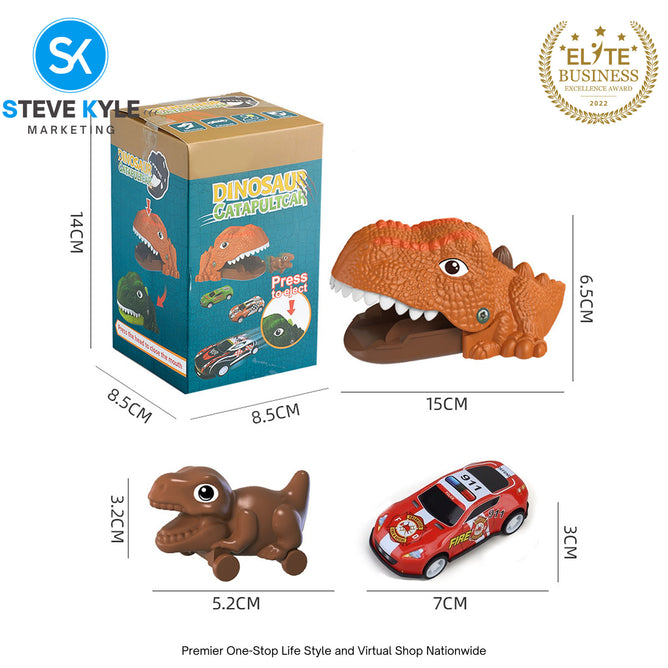 Children Dinosaur Toy Catapultcar with Alloy Car and Mini Dinosaur with Box Gift Box