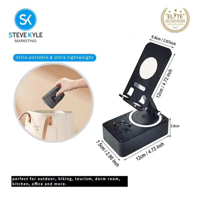 3-in-1 Portable Wireless Bluetooth Speaker with Wireless Mini Microphone