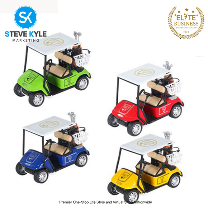 Mini Golf Cart Metal Pull Back Action Cart 1:36 Scale Golfcart Pullback Vehicle