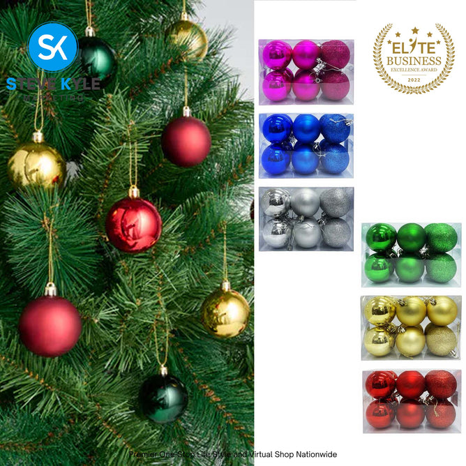 (5CM) 6PCS/12PCS Christmas Ball Set Atmosphere Pendant Decorations