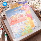 4Pcs A5 Oil Painting Notepad for Women Blank Sketchpad Blank Sketch Pad Spiral Notepad