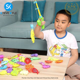 Children Magnetic Fishing Parent-child interactive Toys Game Kids 1 Rod 9 3D Fish Baby Bath Toys
