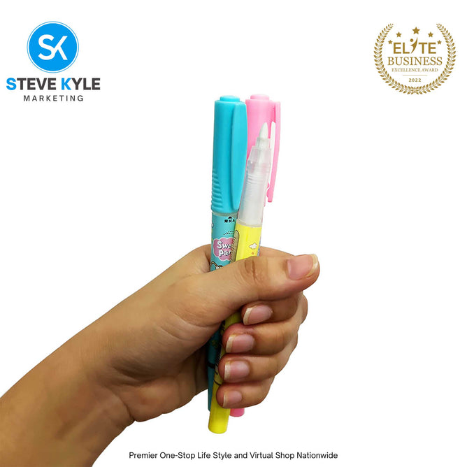 Random 2N1 Cartoon Erasable Gel Magic Pen with Eraser School Stationery