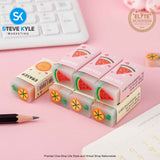 3PCS Fruit Eraser Soft Rubber Kawaii School Office Supplies Students Stationery Korean