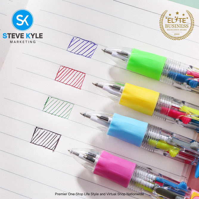 (1PC) Assorted Kawaii 4in1 Mini Multifunctional School Supplies Stationery Ballpen