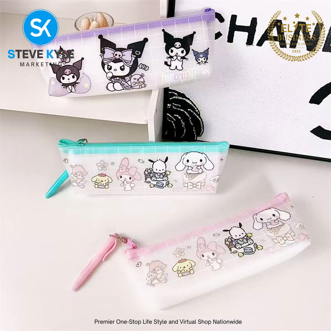 Transparent Pencil Case Large Capacity Pencil Pouch w/ Pen Stationary Supplies