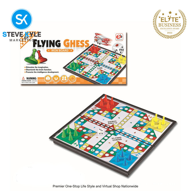Steve Kyle Magnetic Travel Board Games Snake Ladder Flying Chess Checker Game Toys For Kids-Adult