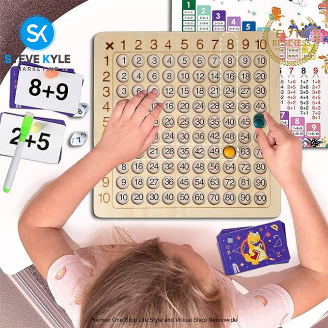 Wooden Math Game, Wooden Math Multiplication and Addition Board for Kids Best Gift for Kids