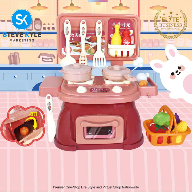 Kids Mini Kitchen Cookware Accessories Cooking Stove Kitchen Play Set Toys Best Gift