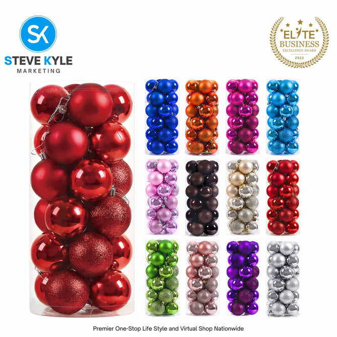 24PCS 3CM/4CM/6CM Christmas Tree ball Pendant Decorations Christmas New Year Party Decorations