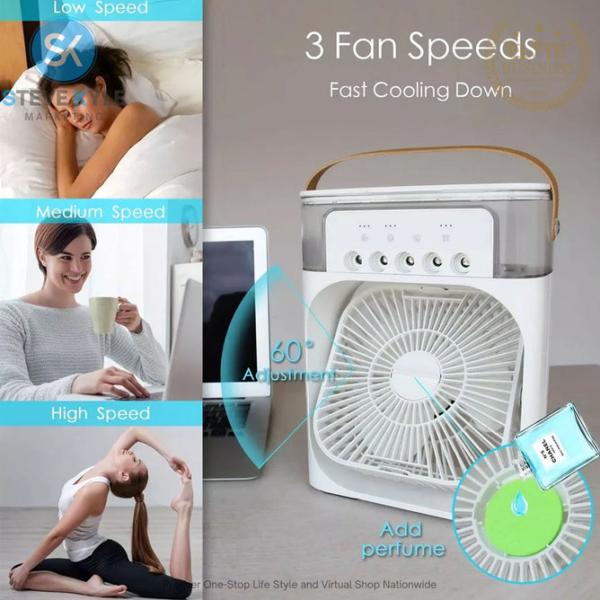 NEW USB Mini Portable Air Cooling Fan Powerful Air Cooler Air Humidifier with 7 Colors LED Light