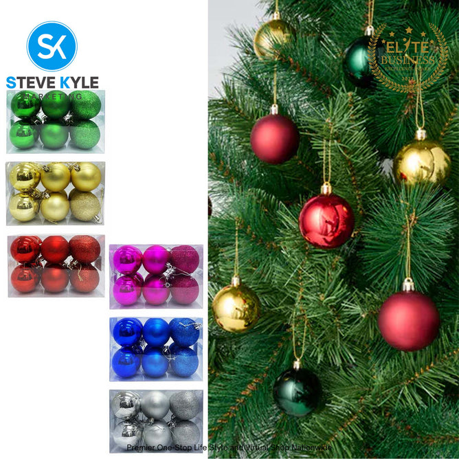 (6CM) 6PCS/12PCS Christmas Ball Set Atmosphere Pendant Decorations