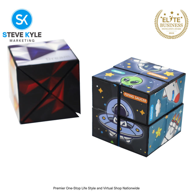 Magic Cubes 3D Rubiks Cube Infinity Geometric Shape Shifting Fidget Puzzle Toy Kids Gift