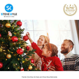 Set Mixed Christmas Balls Xmas Tree Ornaments Glitter Balls With Topper Star For Home Decor