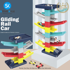 Children Gliding Glide Rail Car Educational Inertia Baby Mini Car Toys Boys and Girls Gift Box