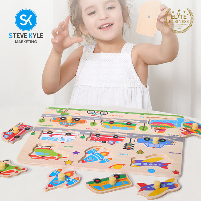 Early Educational Wooden Cognition Board Toys Baby Hand Grasp Digital Jigsaw Puzzles best gifts for Kids