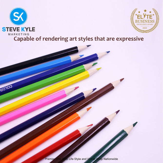 12 Colors Creative Stationery Color Pencil Best Gift for Kids Draw with Colorful Design with Box