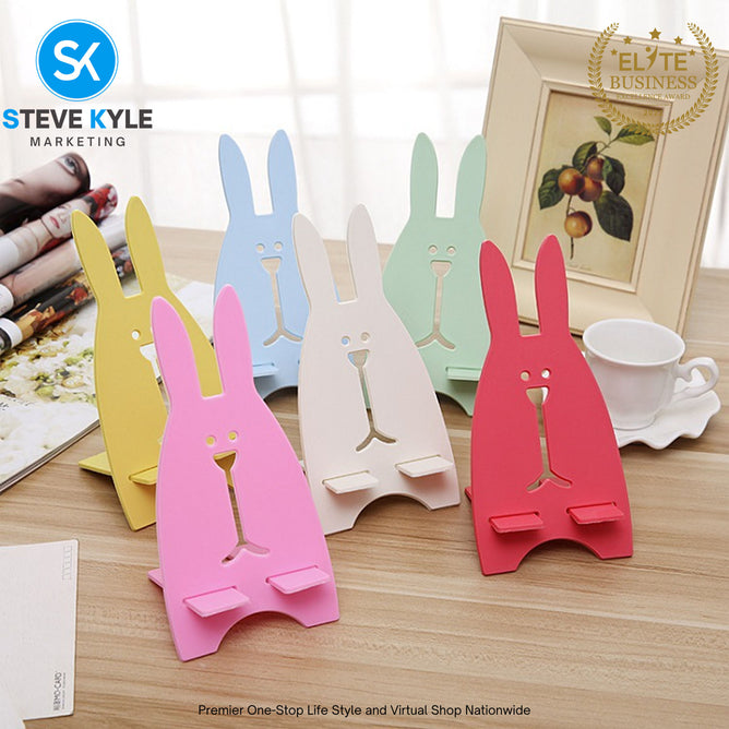 Wooden Phone Stand Holder Cute Design Lazy Durable for Mobile Phone and Tablets