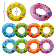 Cute Summertime Sea Creatures Inflatable Swim Ring Floater 20 Inches