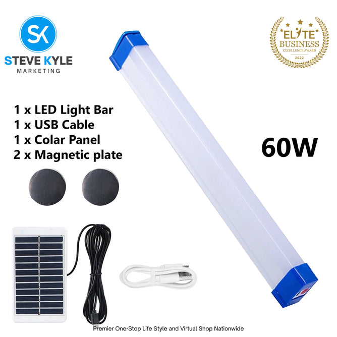 Solar Emergency Light USB Rechargeable Magnetic Emergency LED Light Lamp Outdoor Portable