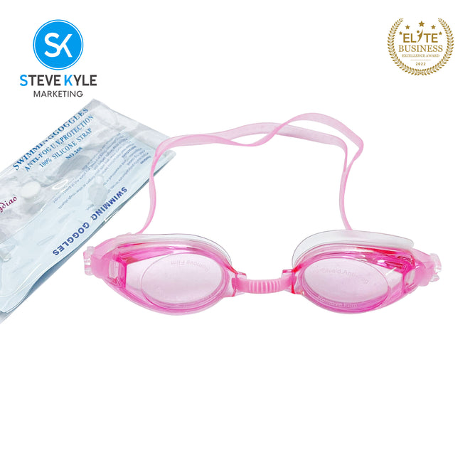 Steve Kyle UV Protection Ergonomic Fit Nubian Nose Piece Adjustable Strap Anti-Fog Swimming Goggles