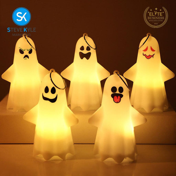 Steve Kyle Halloween Spooky Light-Up Ghost Pumpkin Decorative Display Ornament