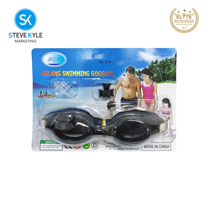 Steve Kyle Gelang Eye Protection With Earplugs Replaceable Nose Bridge Adjustable Strap Anti-Fog Swimming Goggles