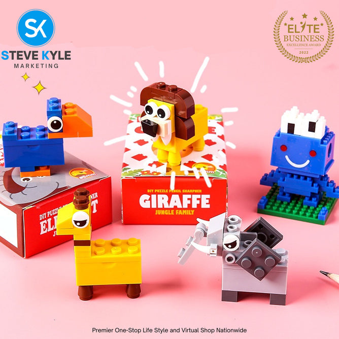 DIY Creative Building Blocks Pencil Sharpener Stationery Kindergarten Kids Puzzle Toy