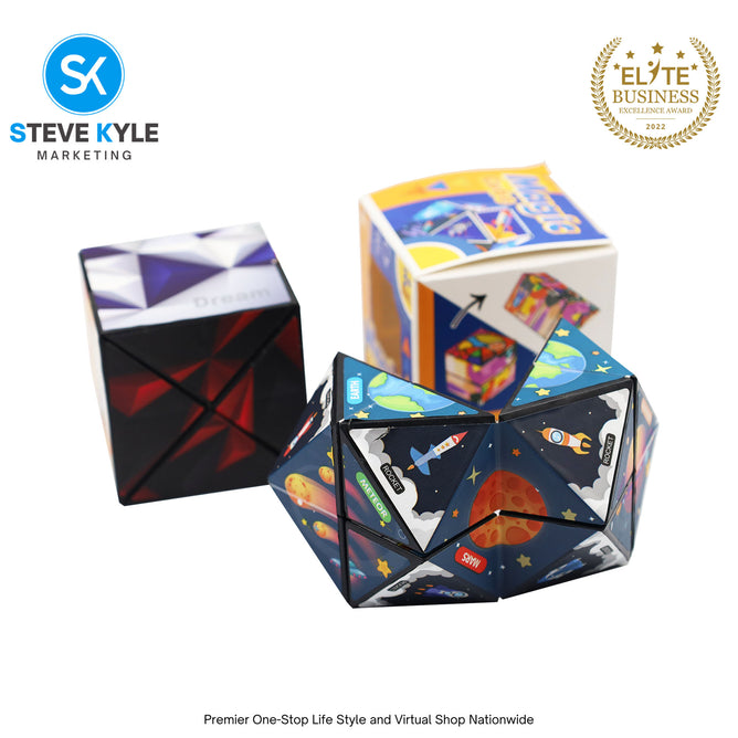 Magic Cubes 3D Rubiks Cube Infinity Geometric Shape Shifting Fidget Puzzle Toy Kids Gift