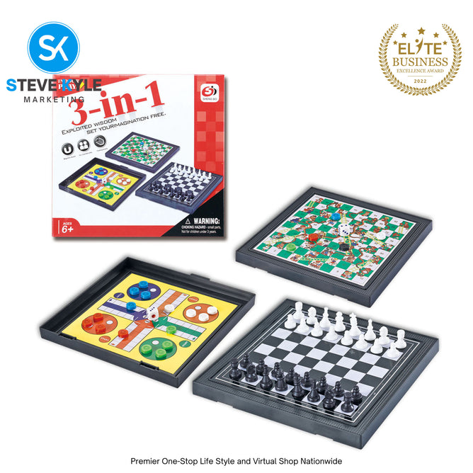 Steve Kyle Magnetic Travel Board Games Snake Ladder Flying Chess Checker Game Toys For Kids-Adult