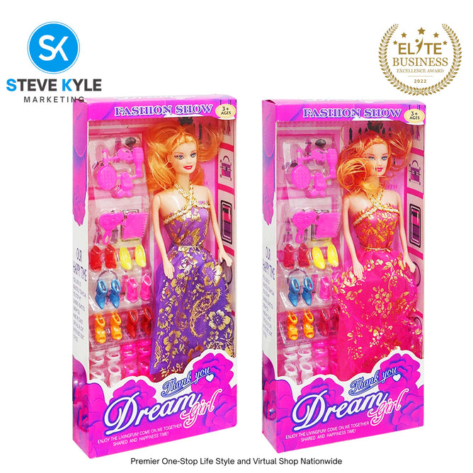 (1BOX) Random Fashion Doll with Dress and Accessories Best Gift for Kids Toddler Girls