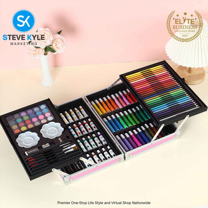 145PCS Folding Art Kit Art Set for Girls Gift Ideas for Kids School Art Supplies Best Gift